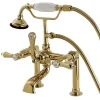 Clearance Aqua Eden AE103T2BAL Bel Air Deck Mount Clawfoot Tub Faucet in Polished Brass Tub Faucets