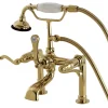 Hot Aqua Eden AE103T2FL Royale Deck Mount Clawfoot Tub Faucet in Polished Brass Tub Faucets