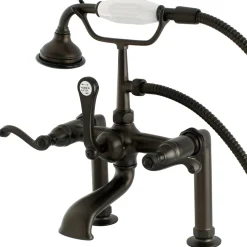 Best Aqua Eden AE103T5FL Royale Deck Mount Clawfoot Tub Faucet in Oil Rubbed Bronze Tub Faucets