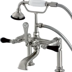 Sale Aqua Eden AE103T8PKL Duchess Deck Mount Clawfoot Tub Faucet in Satin Nickel Tub Faucets