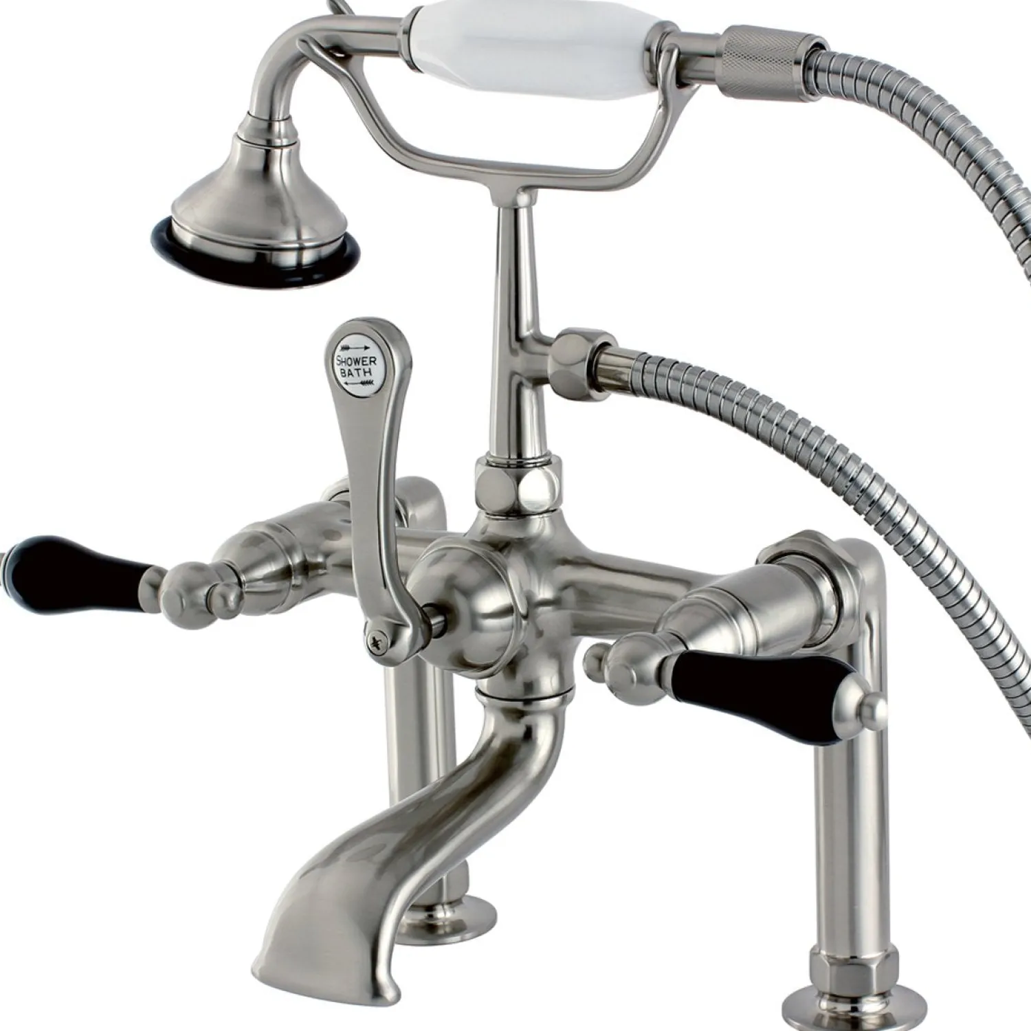 Sale Aqua Eden AE103T8PKL Duchess Deck Mount Clawfoot Tub Faucet in Satin Nickel Tub Faucets