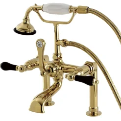 Best Aqua Eden AE103T2PKL Duchess Deck Mount Clawfoot Tub Faucet in Polished Brass Tub Faucets