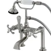 Hot Aqua Eden AE103T8TX French Country Deck Mount Clawfoot Tub Faucet in Satin Nickel Tub Faucets