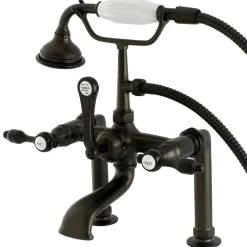 Clearance Aqua Eden AE103T5TAL Tudor Deck Mount Clawfoot Tub Faucet in Oil Rubbed Bronze Tub Faucets