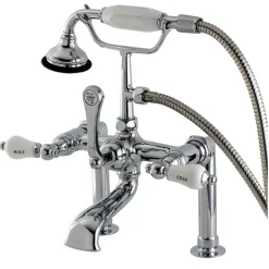 Best Aqua Eden AE108T1 Vintage Deck Mount Clawfoot Tub Faucet in Polished Chrome Tub Faucets