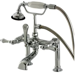 Discount Aqua Eden AE104T1 Vintage Deck Mount Clawfoot Tub Faucet in Polished Chrome Tub Faucets