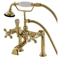 Outlet Aqua Eden Vintage Deck Mount Clawfoot Tub Faucet with Metal Cross Handle Tub Faucets