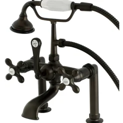 Outlet Aqua Eden Vintage Deck Mount Clawfoot Tub Faucet with Metal Cross Handle Tub Faucets