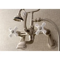 New Aqua Vintage 2-Hole Wall Mount Clawfoot Tub Faucet with Hand Shower Tub & Shower Sets|Tub Faucets