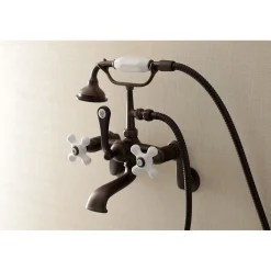 New Aqua Vintage 2-Hole Wall Mount Clawfoot Tub Faucet with Hand Shower Tub & Shower Sets|Tub Faucets