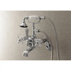 New Aqua Vintage 2-Hole Wall Mount Clawfoot Tub Faucet with Hand Shower Tub & Shower Sets|Tub Faucets