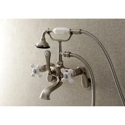 New Aqua Vintage 2-Hole Wall Mount Clawfoot Tub Faucet with Hand Shower Tub & Shower Sets|Tub Faucets