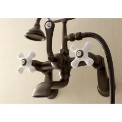 New Aqua Vintage 2-Hole Wall Mount Clawfoot Tub Faucet with Hand Shower Tub & Shower Sets|Tub Faucets