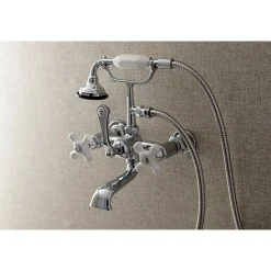 Best Aqua Vintage 7-Inch Wall Mount Tub Faucet with Hand Shower Tub Faucets