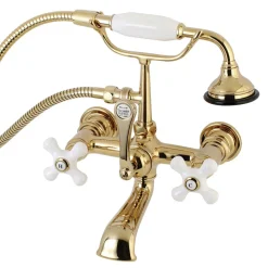 Best Aqua Vintage 7-Inch Wall Mount Tub Faucet with Hand Shower Tub Faucets