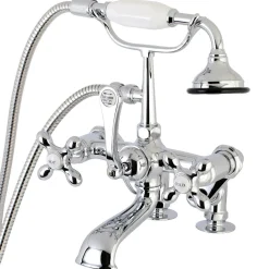 Best Aqua Vintage 7-Inch Adjustable Clawfoot Tub Faucet with Hand Shower in Polished Chrome Tub Faucets