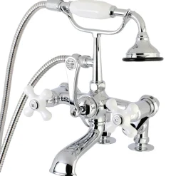 Discount Aqua Vintage 7-Inch Tub Faucet with Hand Shower in Polished Chrome Tub Faucets