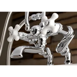 Discount Aqua Vintage 7-Inch Tub Faucet with Hand Shower in Polished Chrome Tub Faucets