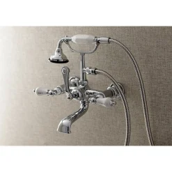 New Aqua Vintage Wall Mount Tub Faucet with Hand Shower Tub Faucets