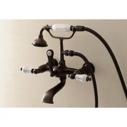 New Aqua Vintage Wall Mount Tub Faucet with Hand Shower Tub Faucets