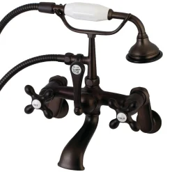 Outlet Aqua Vintage Wall Mount 2-Hole Clawfoot Tub Faucet with Hand Shower Tub & Shower Sets|Tub Faucets
