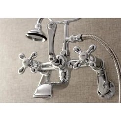 Outlet Aqua Vintage Wall Mount 2-Hole Clawfoot Tub Faucet with Hand Shower Tub & Shower Sets|Tub Faucets