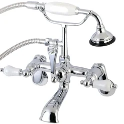 Discount Aqua Vintage Wall Mount Clawfoot Tub Faucet with Hand Shower Tub & Shower Sets|Tub Faucets