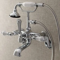 Discount Aqua Vintage Wall Mount Clawfoot Tub Faucet with Hand Shower Tub & Shower Sets|Tub Faucets