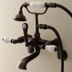 Discount Aqua Vintage Wall Mount Clawfoot Tub Faucet with Hand Shower Tub & Shower Sets|Tub Faucets