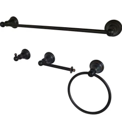 BAHK192478NB American Classic 4-Piece Towel Bar Bath Hardware Set in Naples Bronze Towel Rings|Accessory Packages