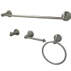 Online BAHK192478SN American Classic 4-Piece Towel Bar Bath Hardware Set in Satin Nickel Towel Rings|Accessory Packages