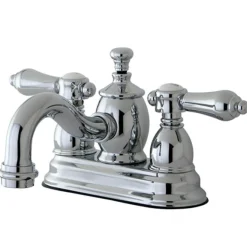 Outlet Belair 4" Centerset Lavatory Faucet with Metal Lever Handle and Heritage Spout 4" Center Set