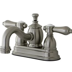 Outlet Belair 4" Centerset Lavatory Faucet with Metal Lever Handle and Heritage Spout 4" Center Set