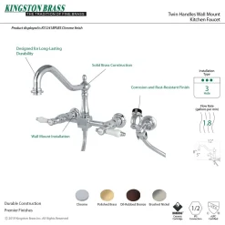 Best Bel-Air 8-Inch Centerset Wall Mount Kitchen Faucet with Brass Sprayer Wall Mounted Kitchen Faucets