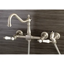 Best Bel-Air 8-Inch Centerset Wall Mount Kitchen Faucet with Brass Sprayer Wall Mounted Kitchen Faucets