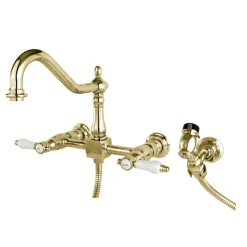 Best Bel-Air 8-Inch Centerset Wall Mount Kitchen Faucet with Brass Sprayer Wall Mounted Kitchen Faucets