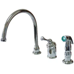 Sale Buckingham Single Handle Kitchen Faucet with Chrome Sprayer Faucets With Side Spray