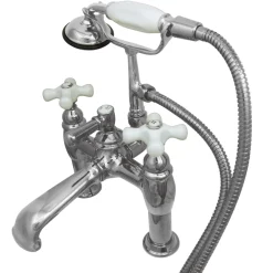 Discount CC612T1 Vintage Deck Mount Clawfoot Tub Filler with Hand Shower Tub Faucets