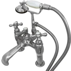 Online CC610T1 Vintage Deck Mount Clawfoot Tub Filler with Hand Shower Tub Faucets