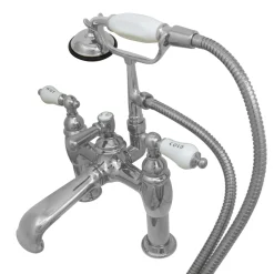 Hot CC608T1 Vintage Deck Mount Clawfoot Tub Filler with Hand Shower Tub Faucets