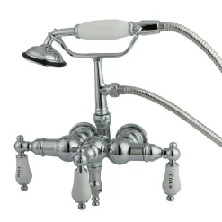 Sale CC22T1 Vintage 3-3/8" Wall Mount Clawfoot Tub Filler with Hand Shower Tub Faucets