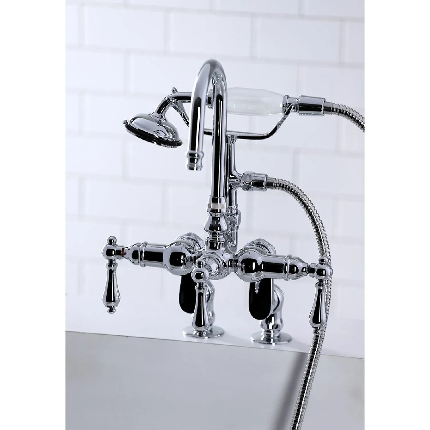 Clearance CC613TX-P Vintage Clawfoot 12.5" x 10" x 8.25" Tub Faucet with Hand Shower Tub Faucets