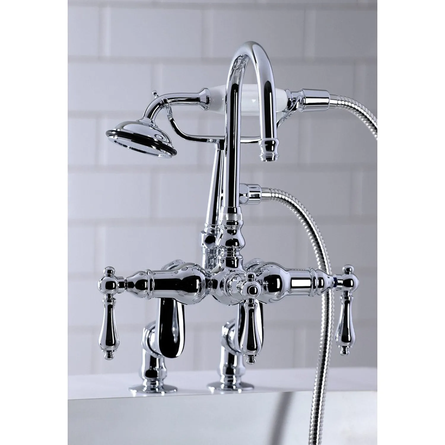 Clearance CC613TX-P Vintage Clawfoot 12.5" x 10" x 8.25" Tub Faucet with Hand Shower Tub Faucets
