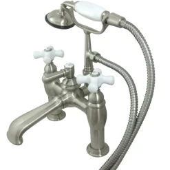 Online CC611TX-P Vintage 7-Inch Deck Mount Tub Faucet with Hand Shower Tub Faucets