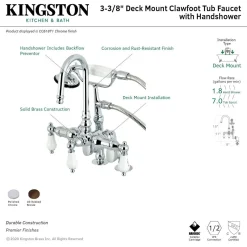 Sale CC617TX-P Vintage Clawfoot 12.5" x 10" x 8.25" Tub Faucet with Hand Shower Tub Faucets