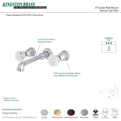 Online Celebrity 2-Handle Wall Mount Roman Tub Faucet Tub Faucets