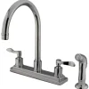 Best 8" Centerset 4-Hole Kitchen Faucet Faucets With Side Spray