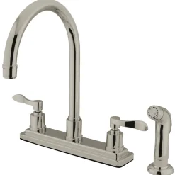 Best 8" Centerset 4-Hole Kitchen Faucet Faucets With Side Spray