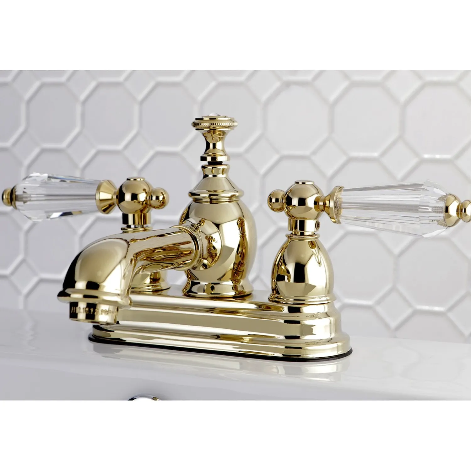 4" Centerset Three Hole Lavatory Faucet with Brass Pop-up 4" Center Set