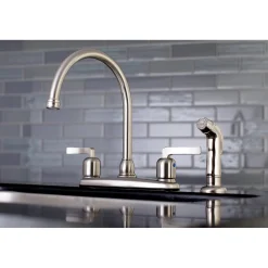 New Centurion Centerset 4-Hole Kitchen Faucet Faucets With Side Spray